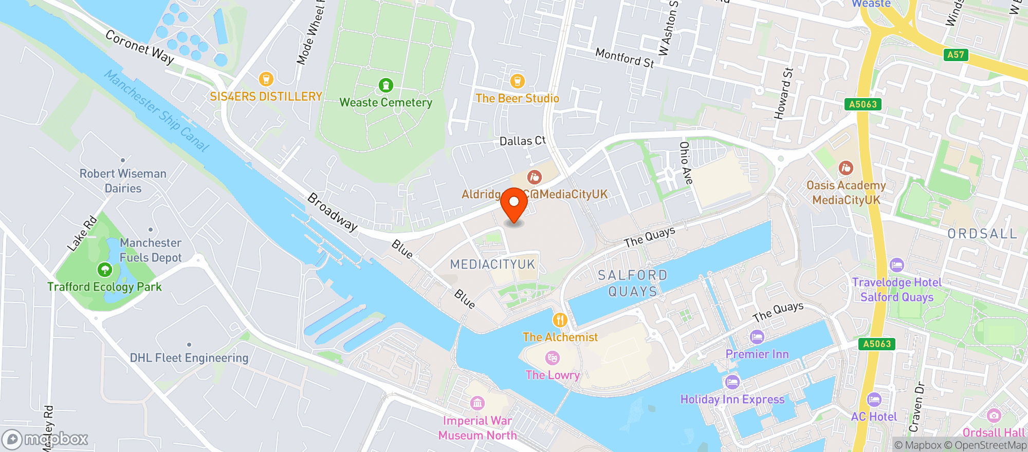 Map showing Seven Bro7hers Media City