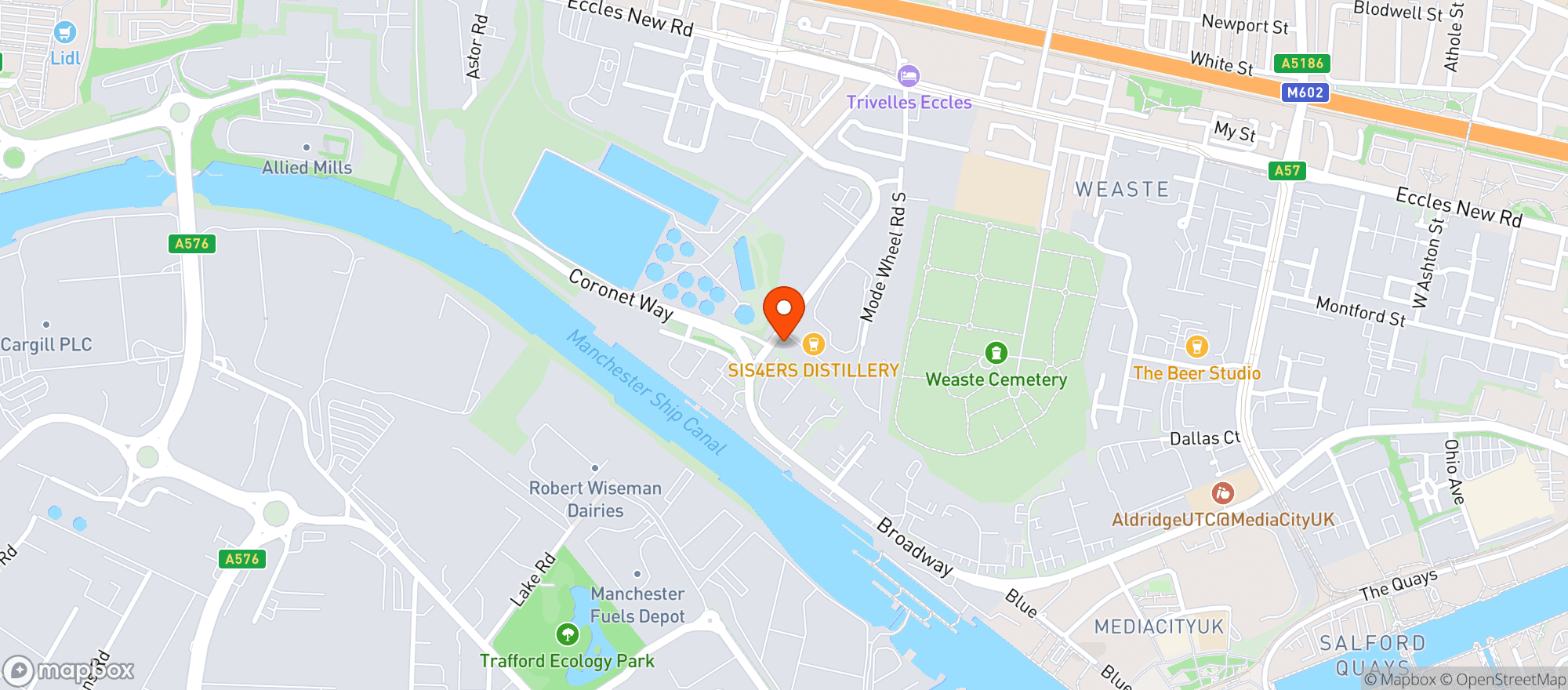 Map showing Seven Bro7hers Brewing Co