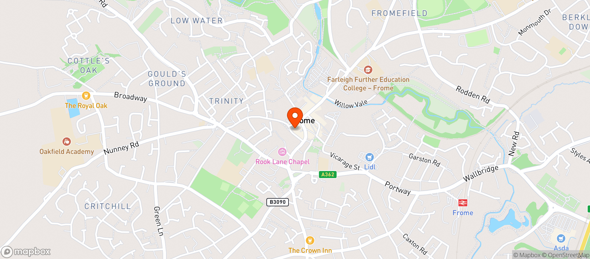 Map showing Palmer Street Bottle