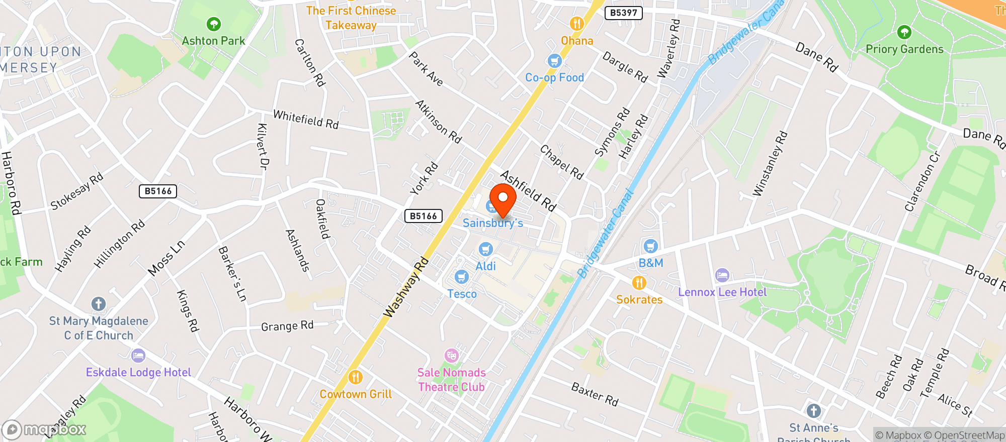 Map showing Sainsburys Sale