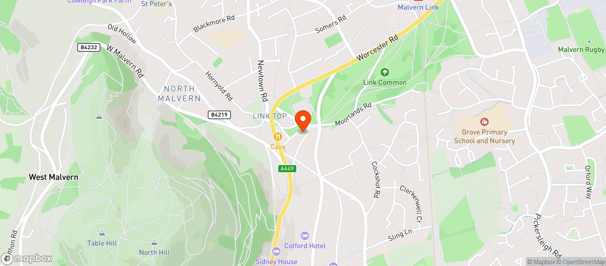 Map showing The Nags Head WR14