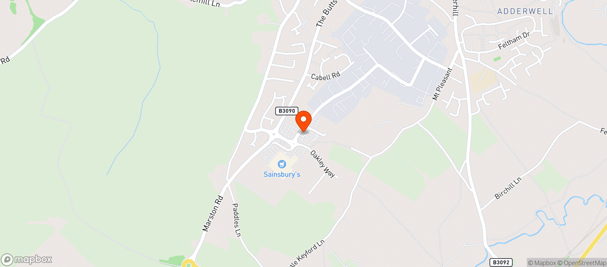 Map showing Sainsburys Frome