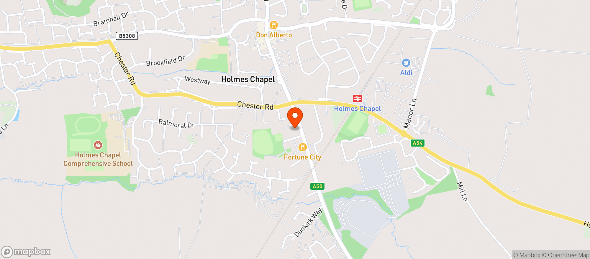Map showing Old Red Lion
