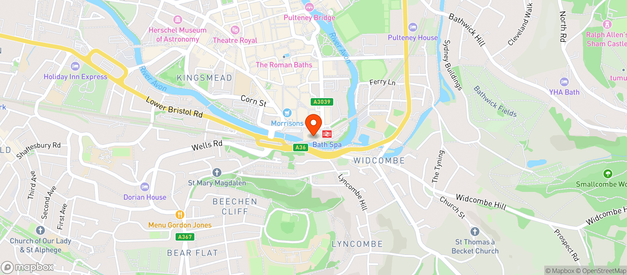 Map showing Be At One Bath