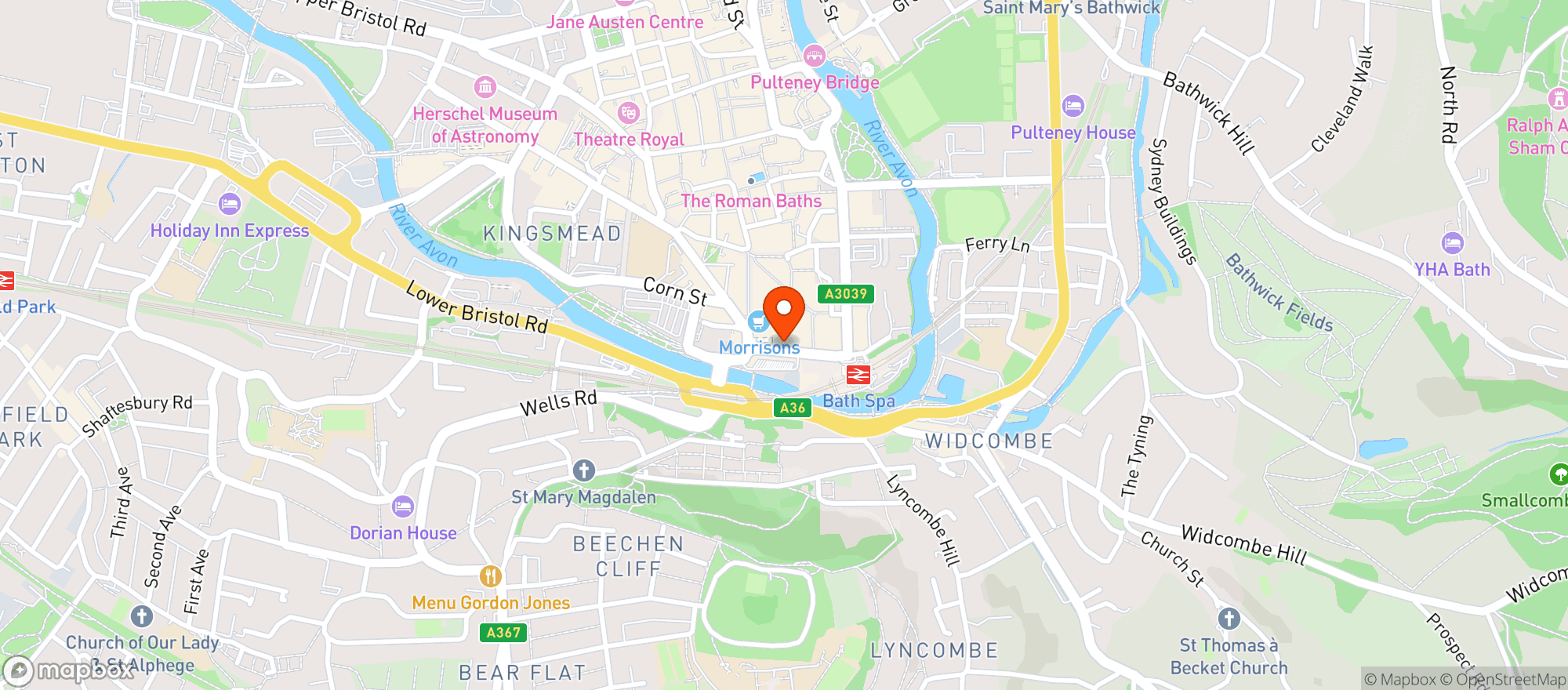 Map showing Comptoir Libanais Bath