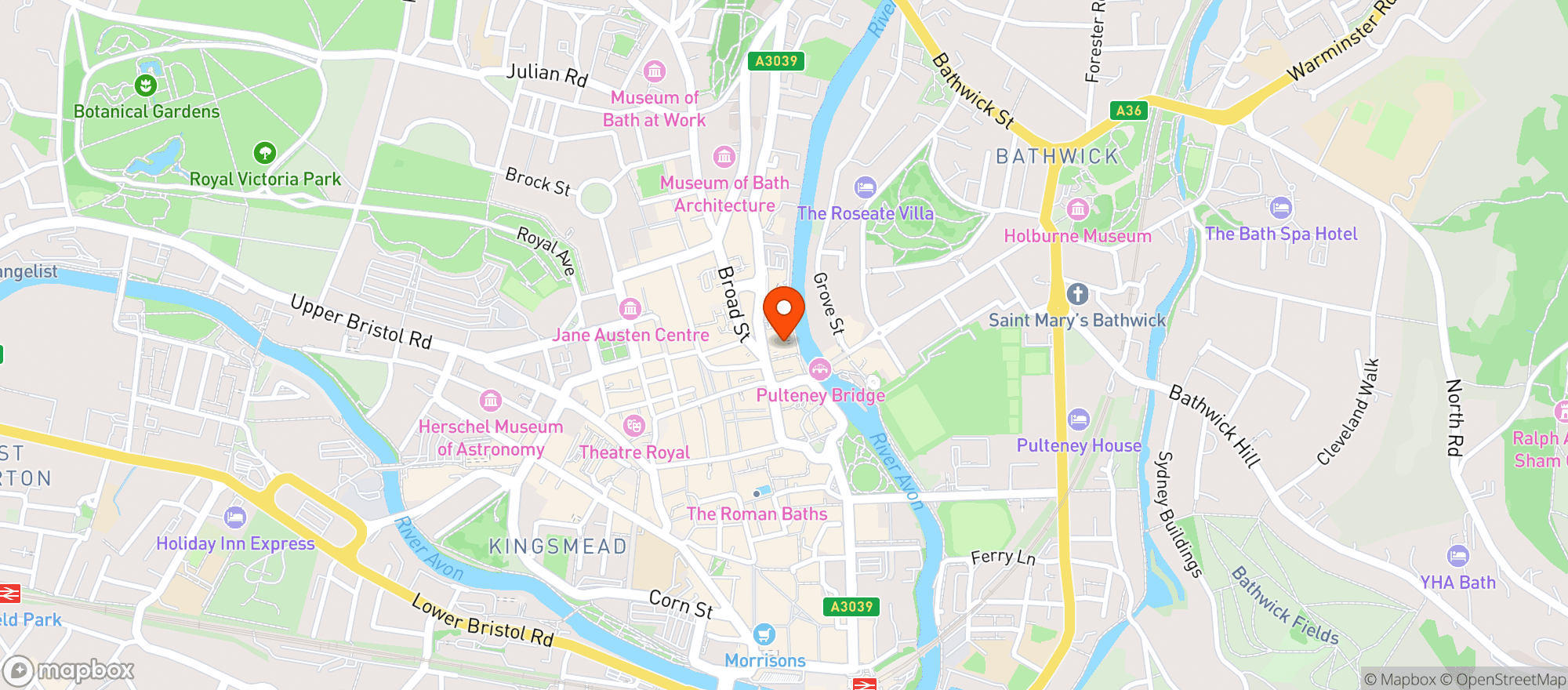 Map showing Waitrose Bath