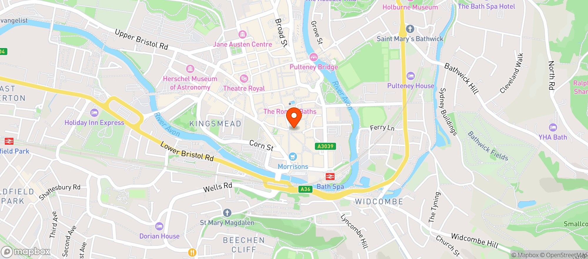 Map showing M&s