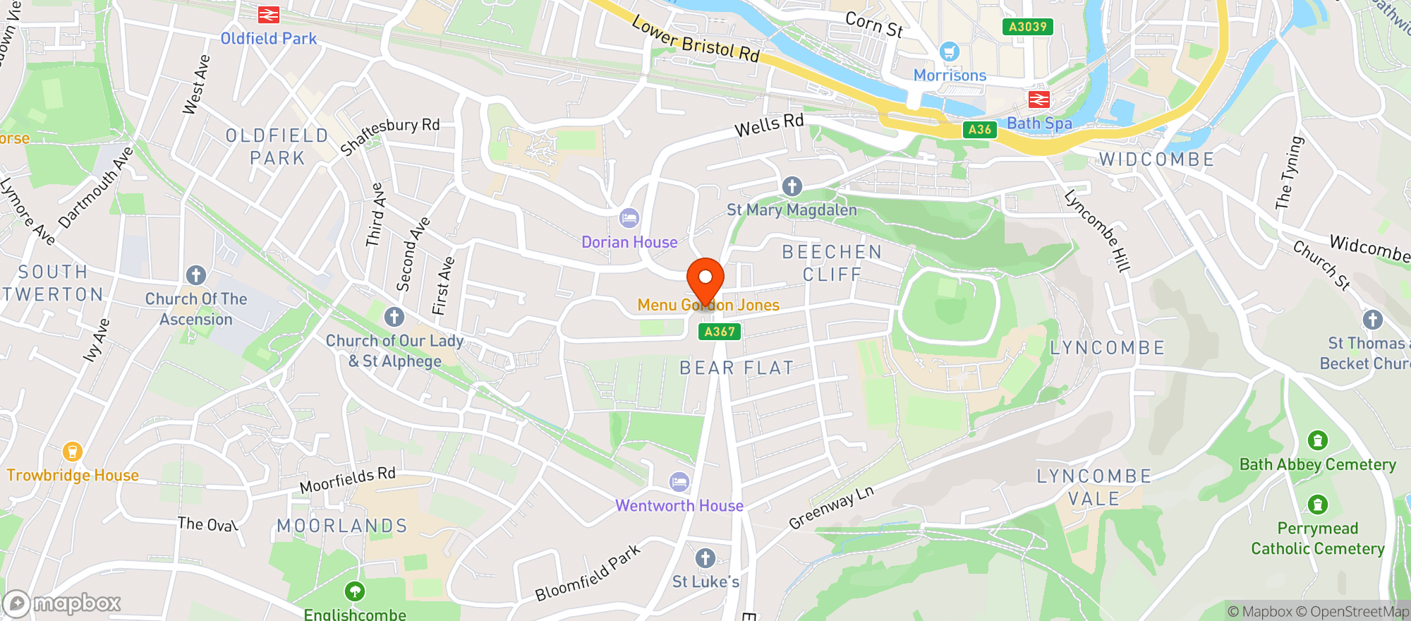 Map showing Majestic Bath