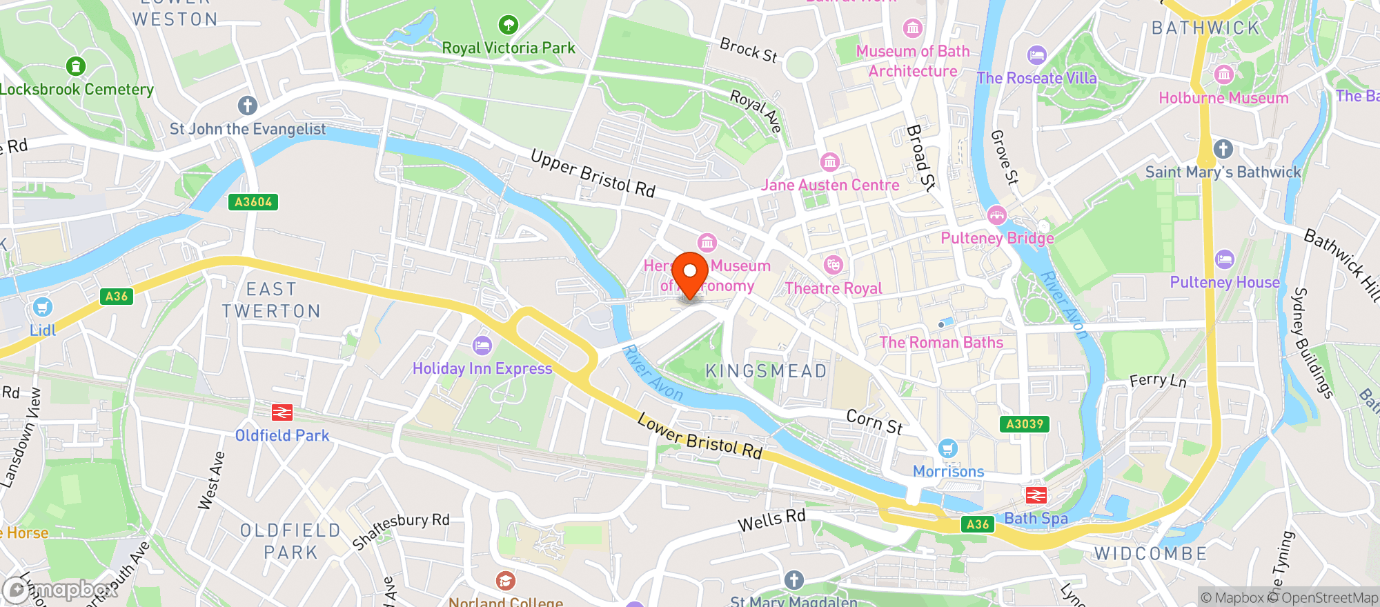 Map showing Sainsburys Bath