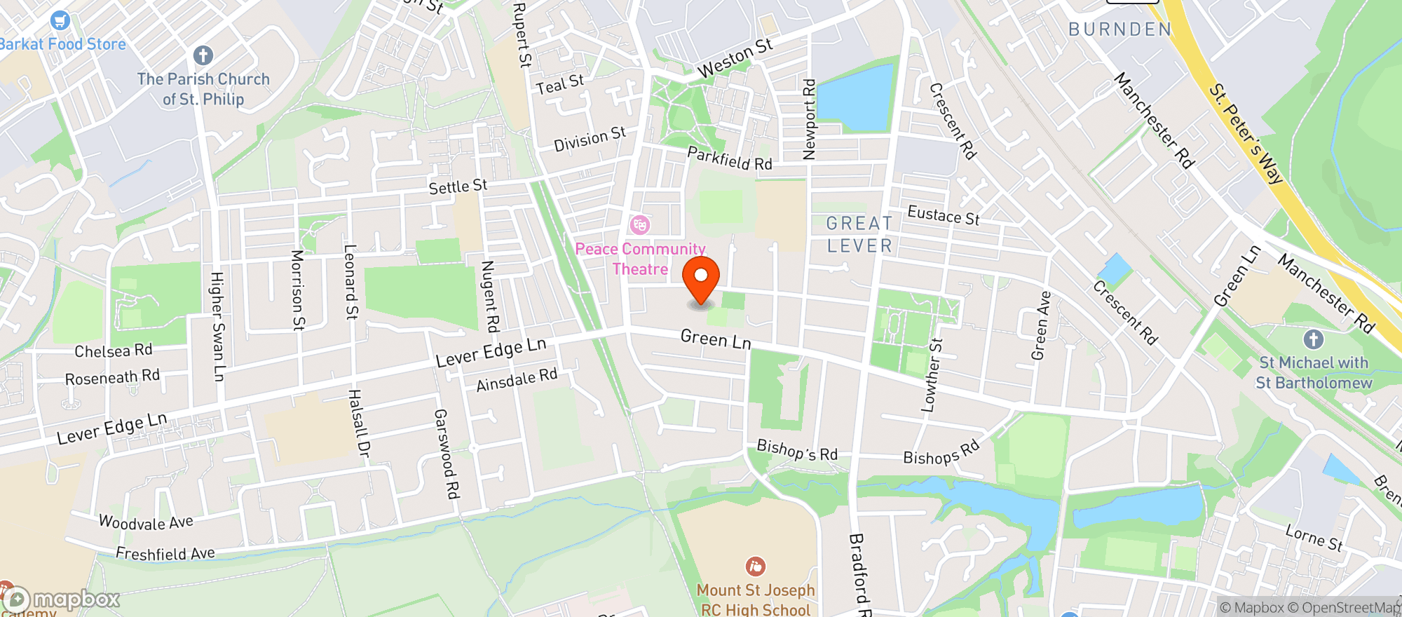 Map showing Southfields