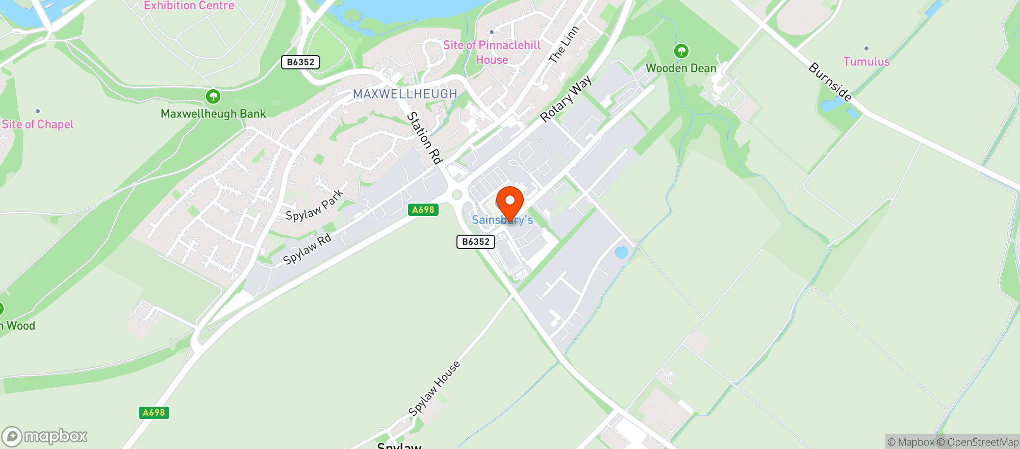 Map showing Sainsburys Kelso