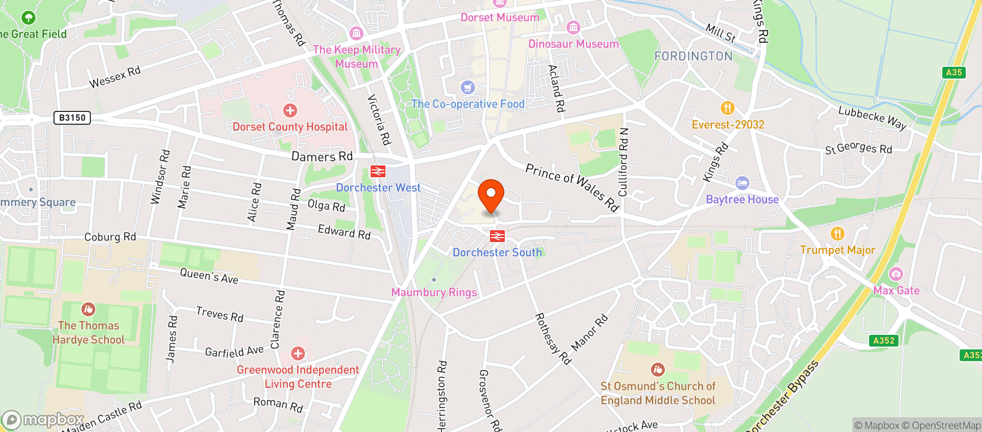 Map showing The Pursuit of Poppiness Wine Bar DT1