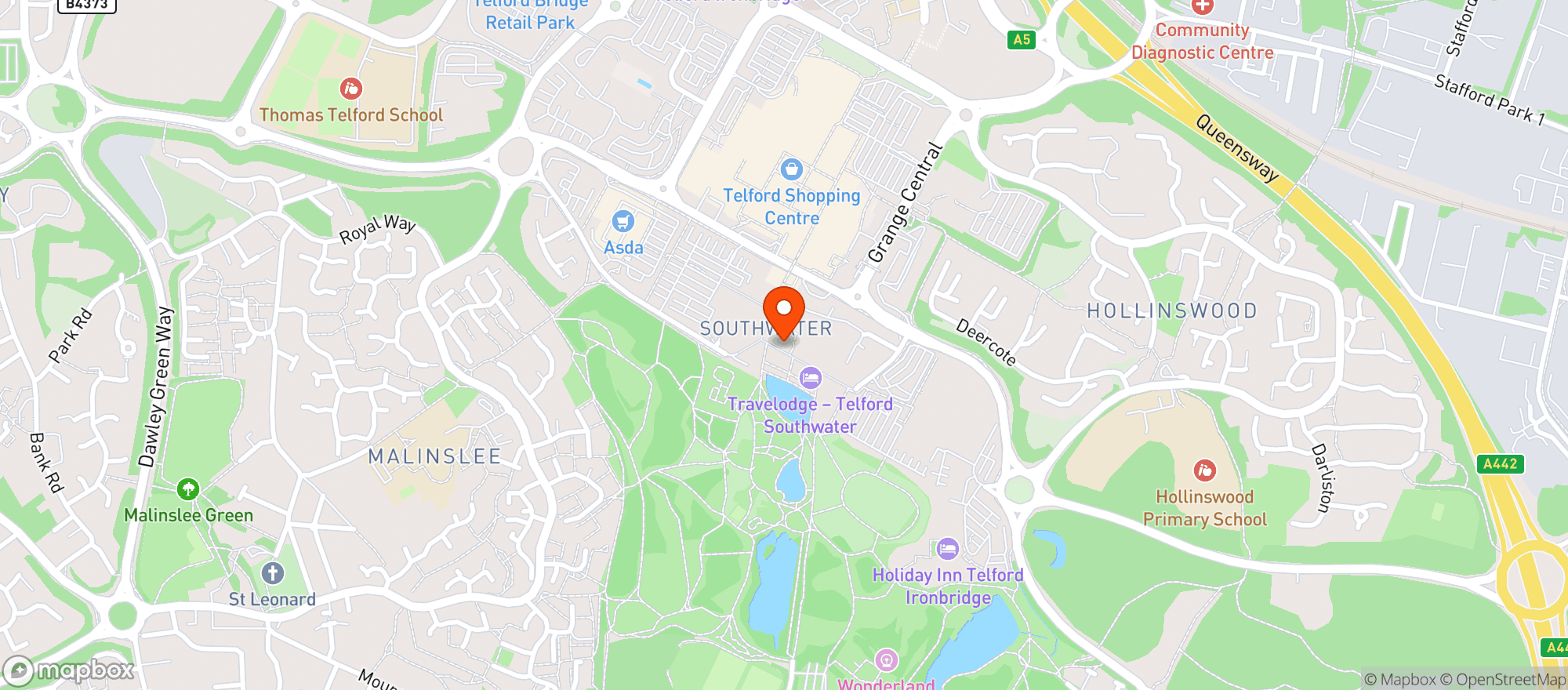Map showing Miller & Carter - Telford