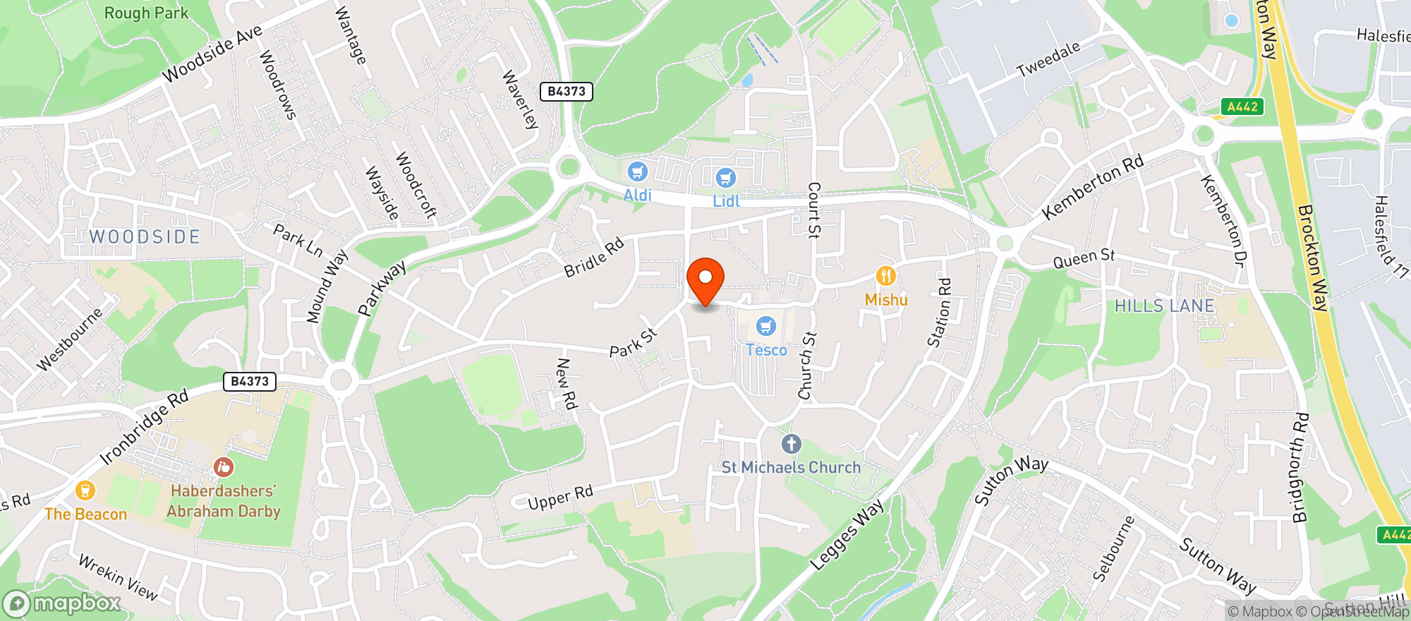 Map showing Tesco