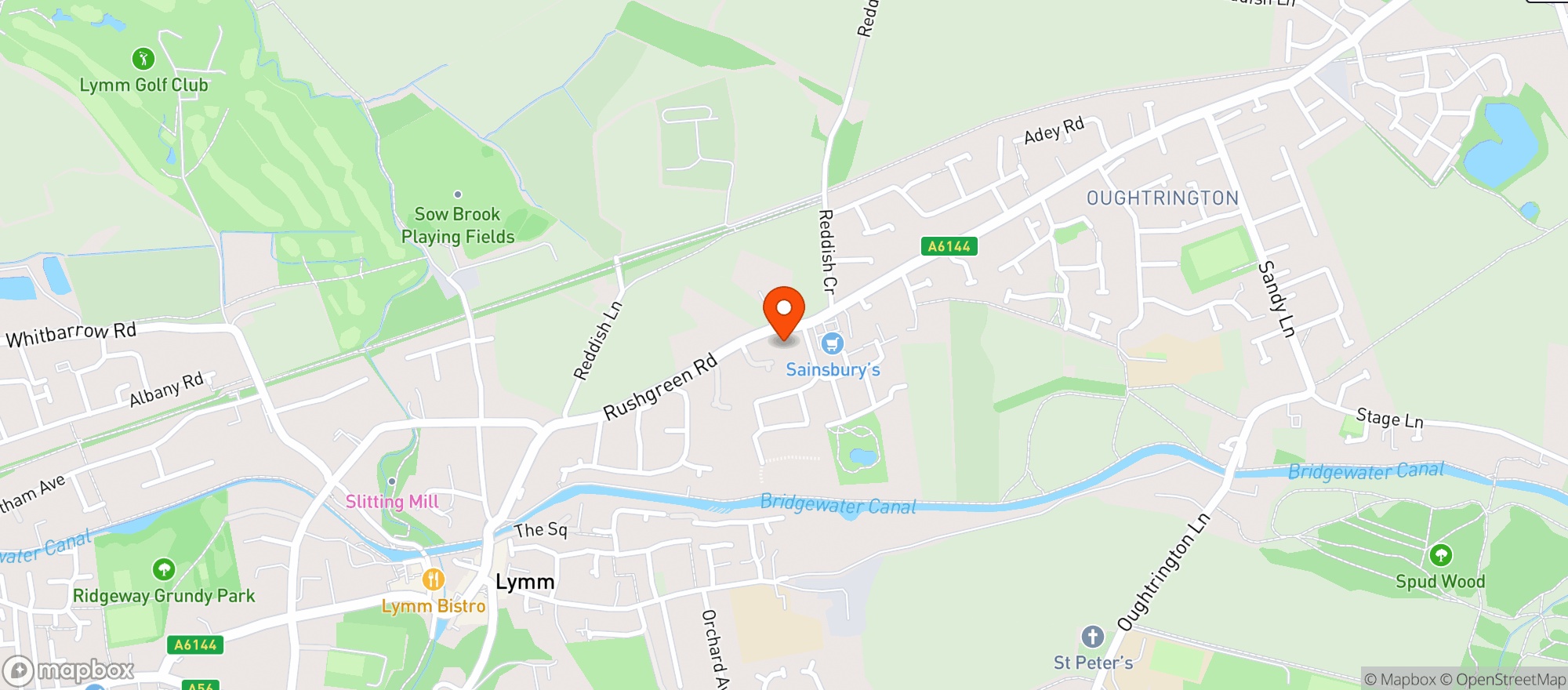 Map showing Sainsburys Lymm