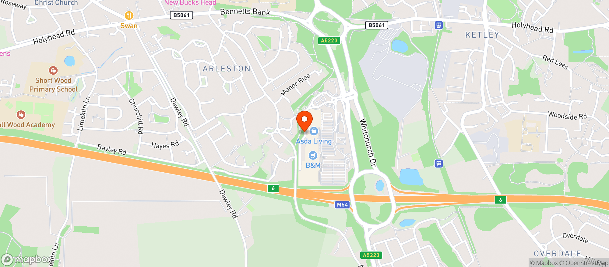Map showing Tesco