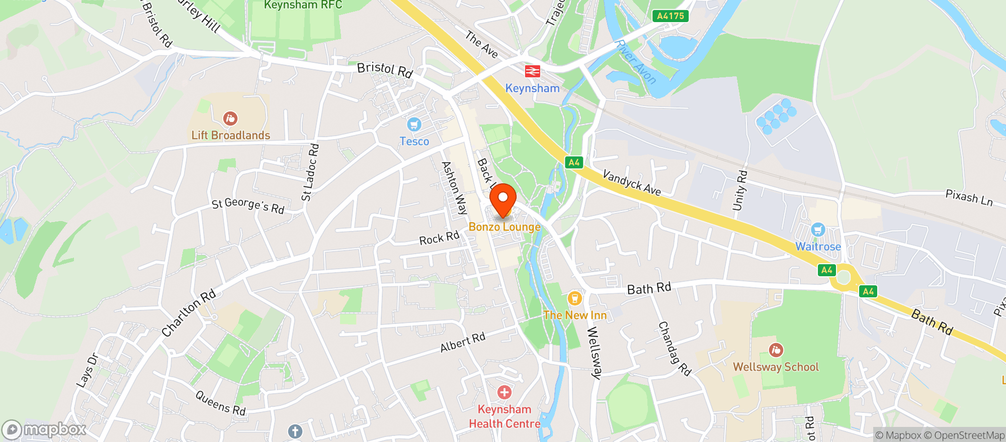 Map showing Waitrose Keynsham
