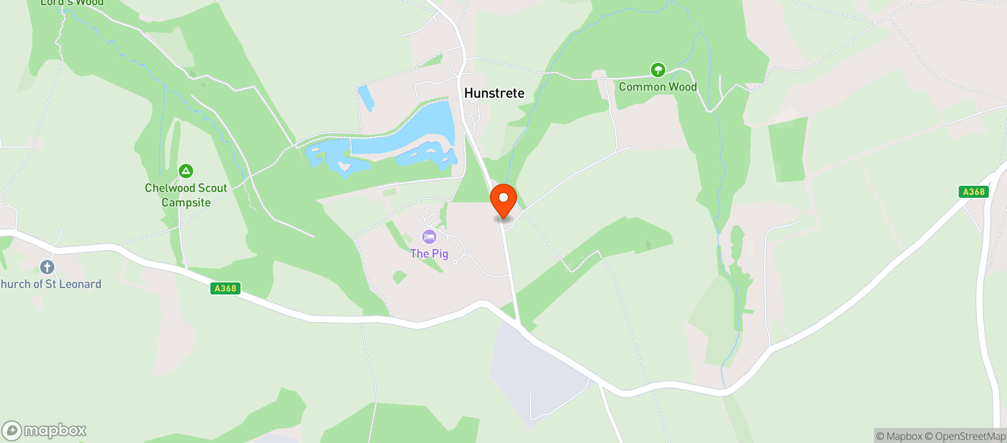 Map showing The Pig near Bath