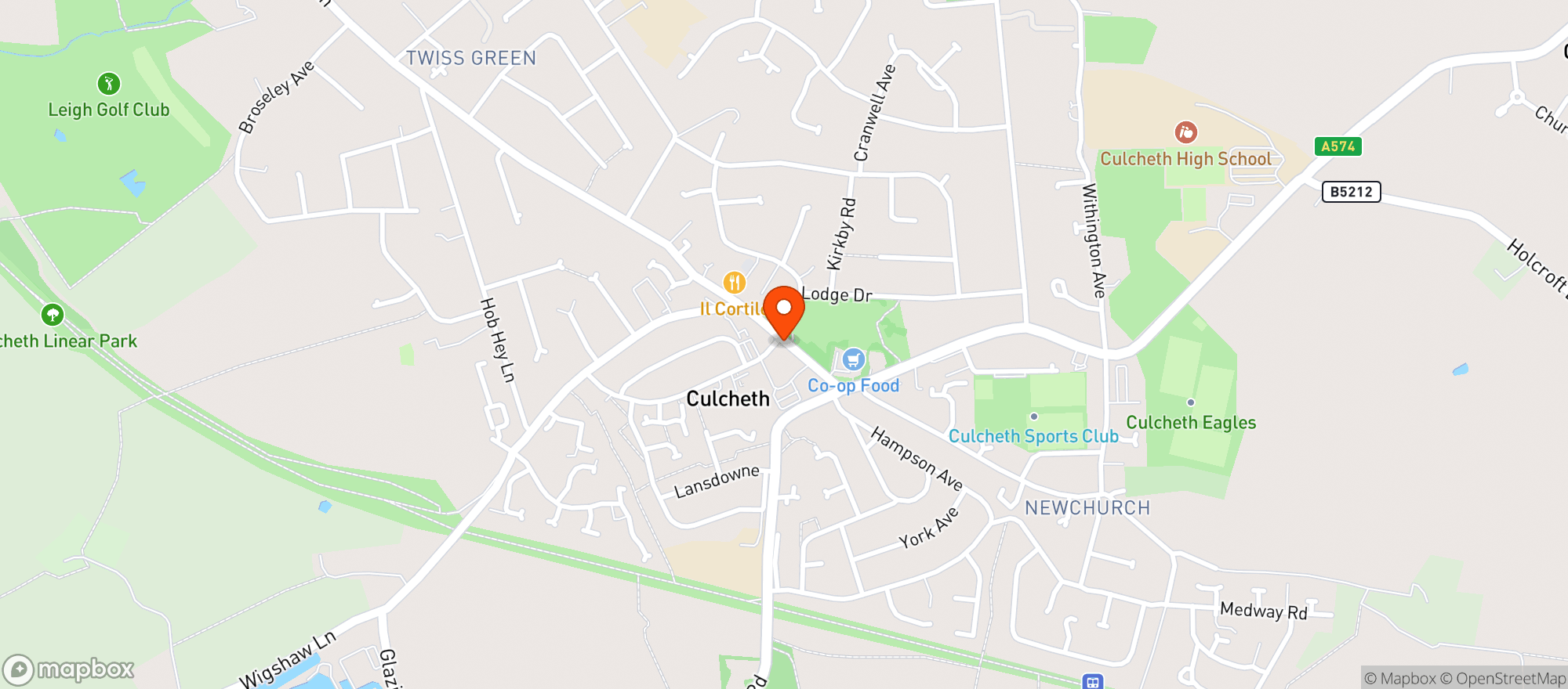 Map showing Sainsburys Culcheth