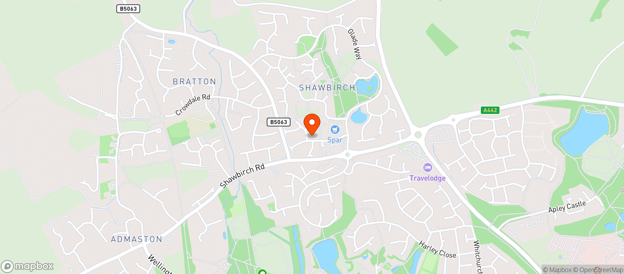 Map showing Woolpack