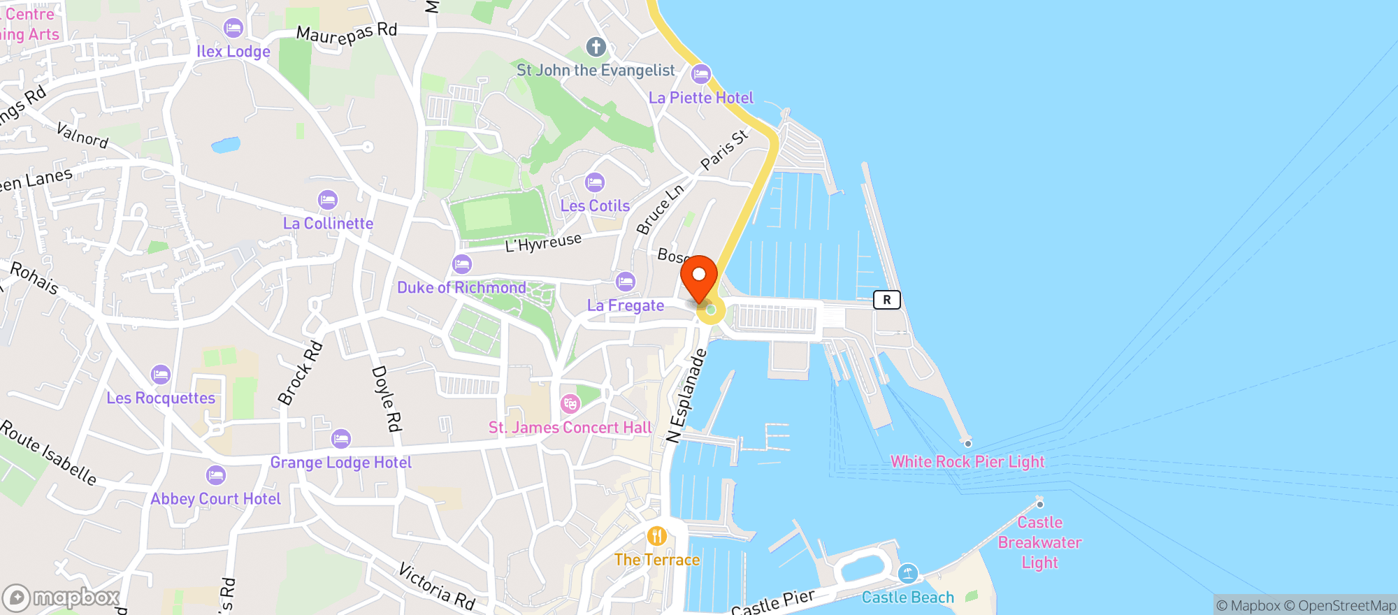 Map showing Waitrose Rohais (Guernsey)