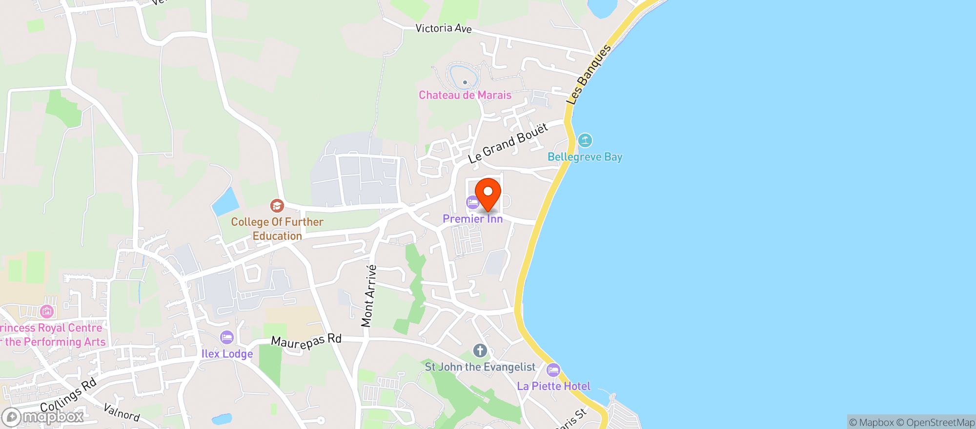 Map showing Waitrose Admiral Park (Guernsey)