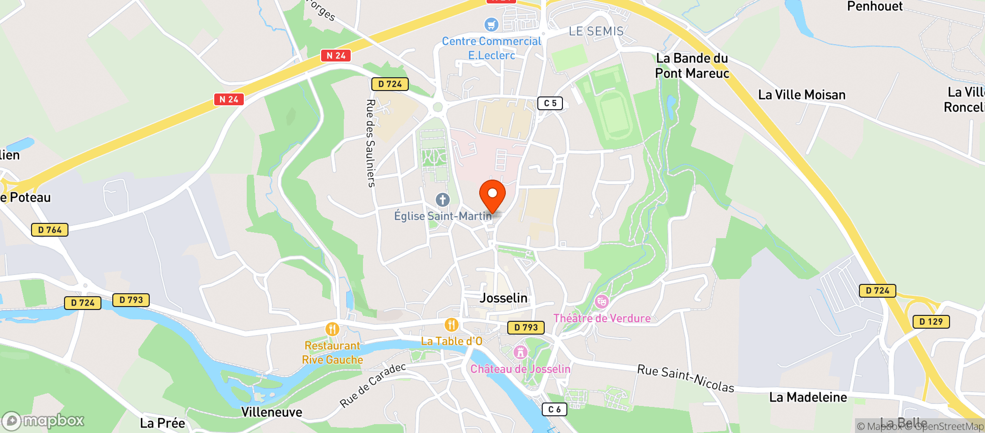 Map showing LA Cave De Malory