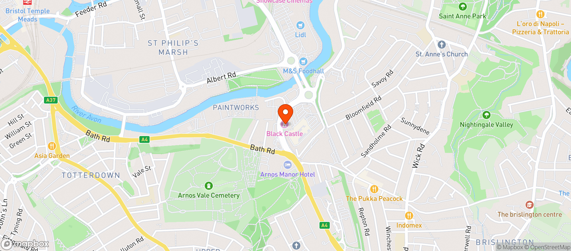 Map showing Sainsburys Castle Court