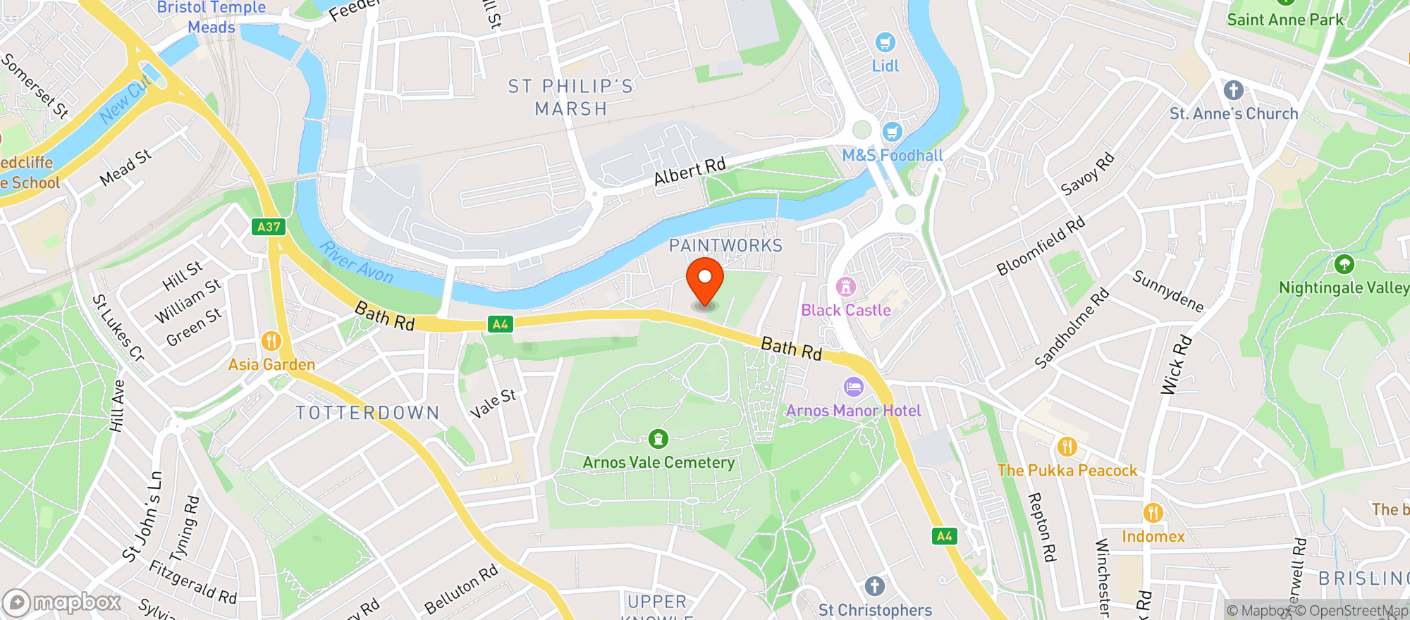 Map showing Majestic Bristol
