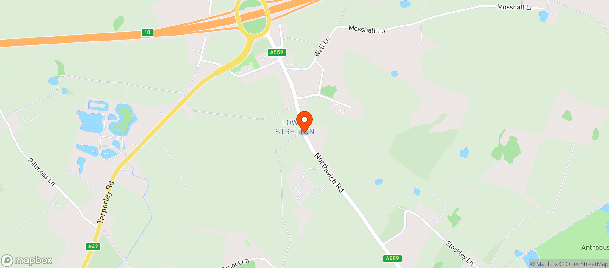 Map showing Hollies Farm Shop
