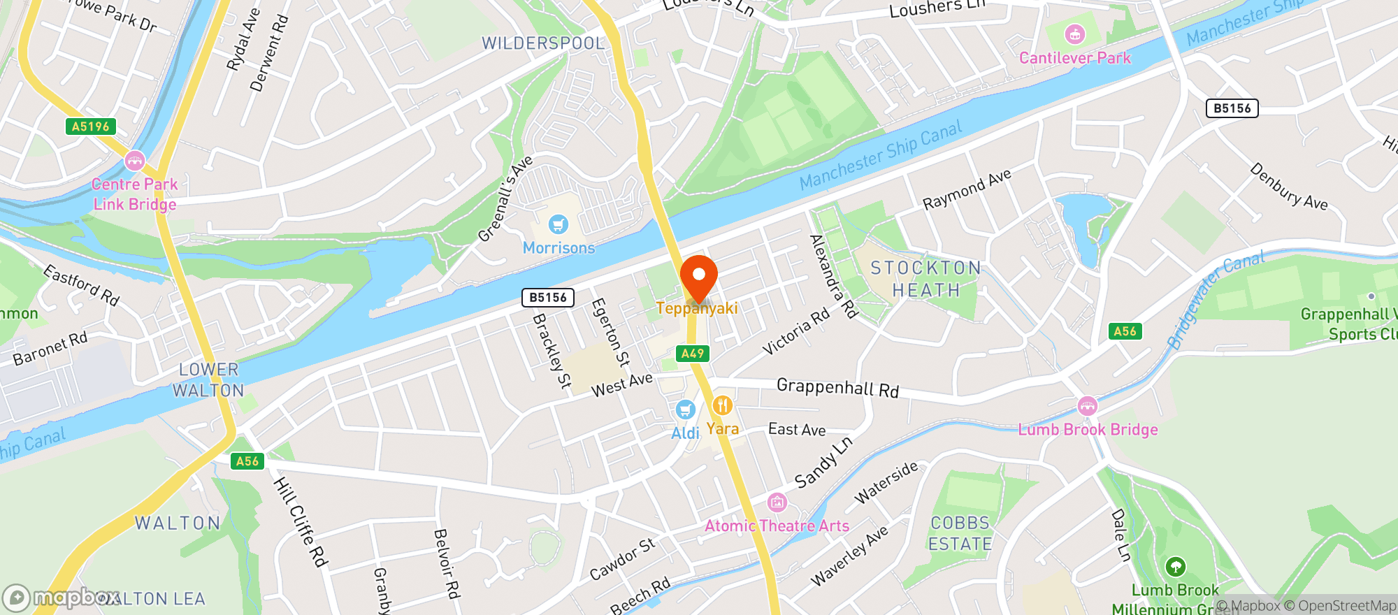 Map showing M&s