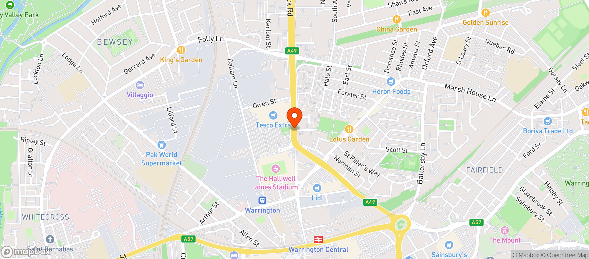 Map showing Tesco