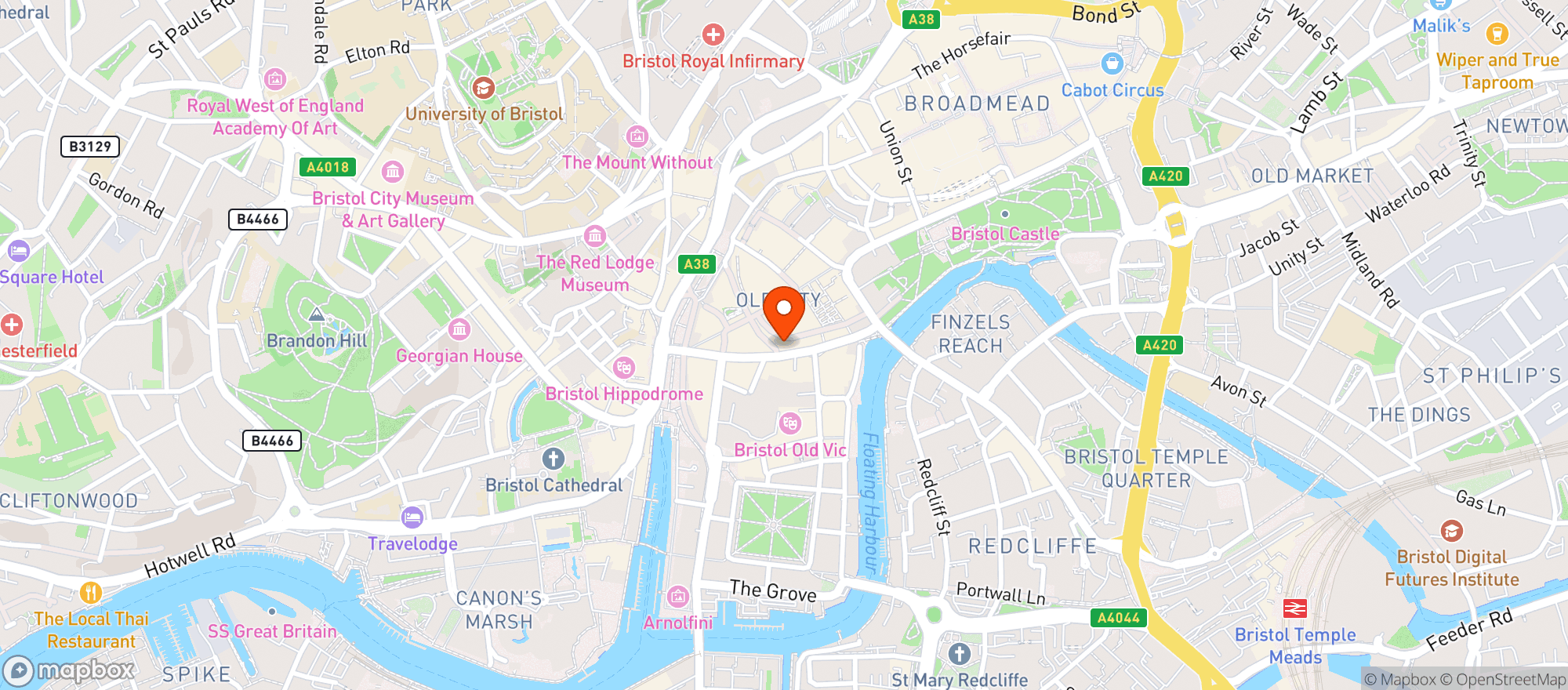 Map showing Marmo Restaurant & Wine Bar