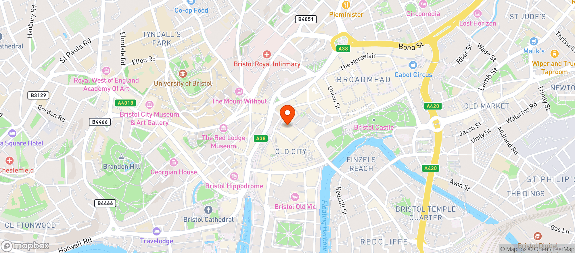 Map showing The Arc Bar