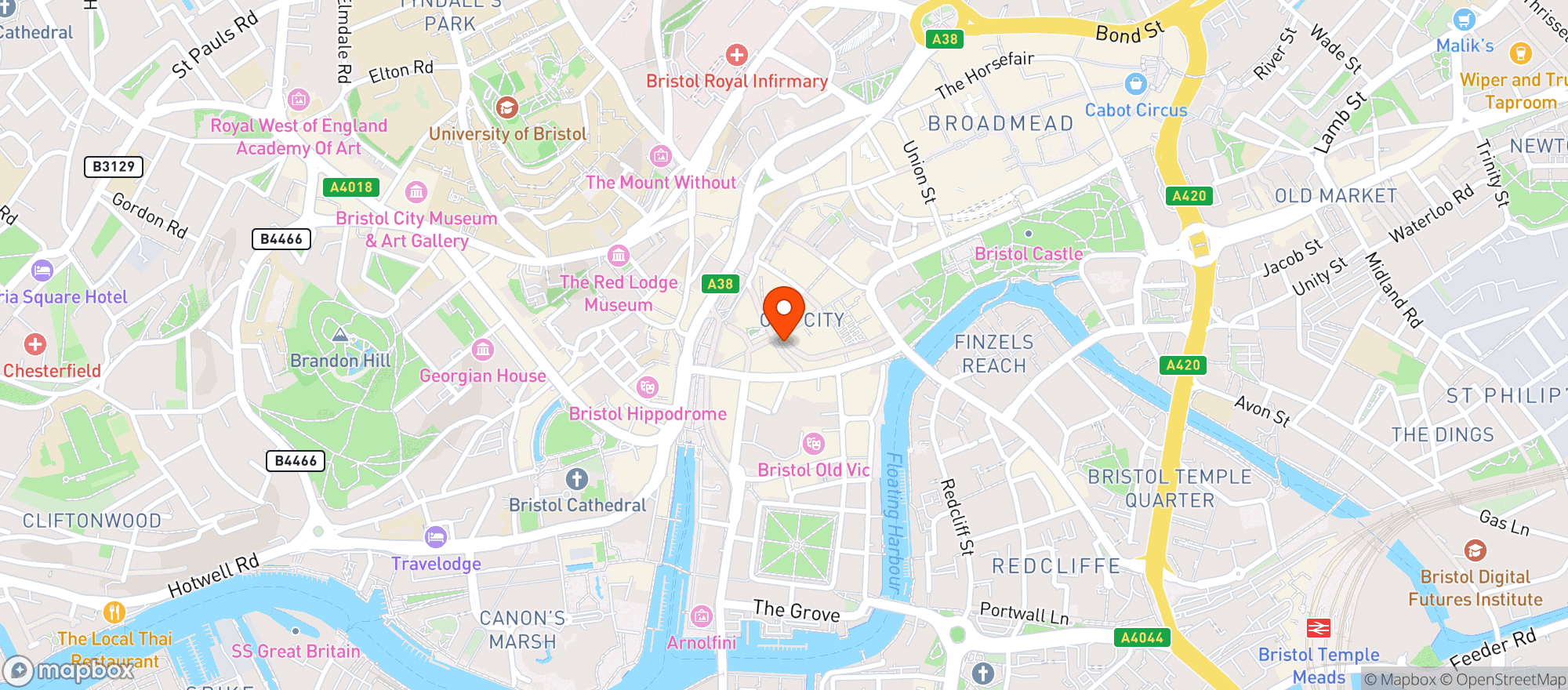 Map showing The Raven Bristol