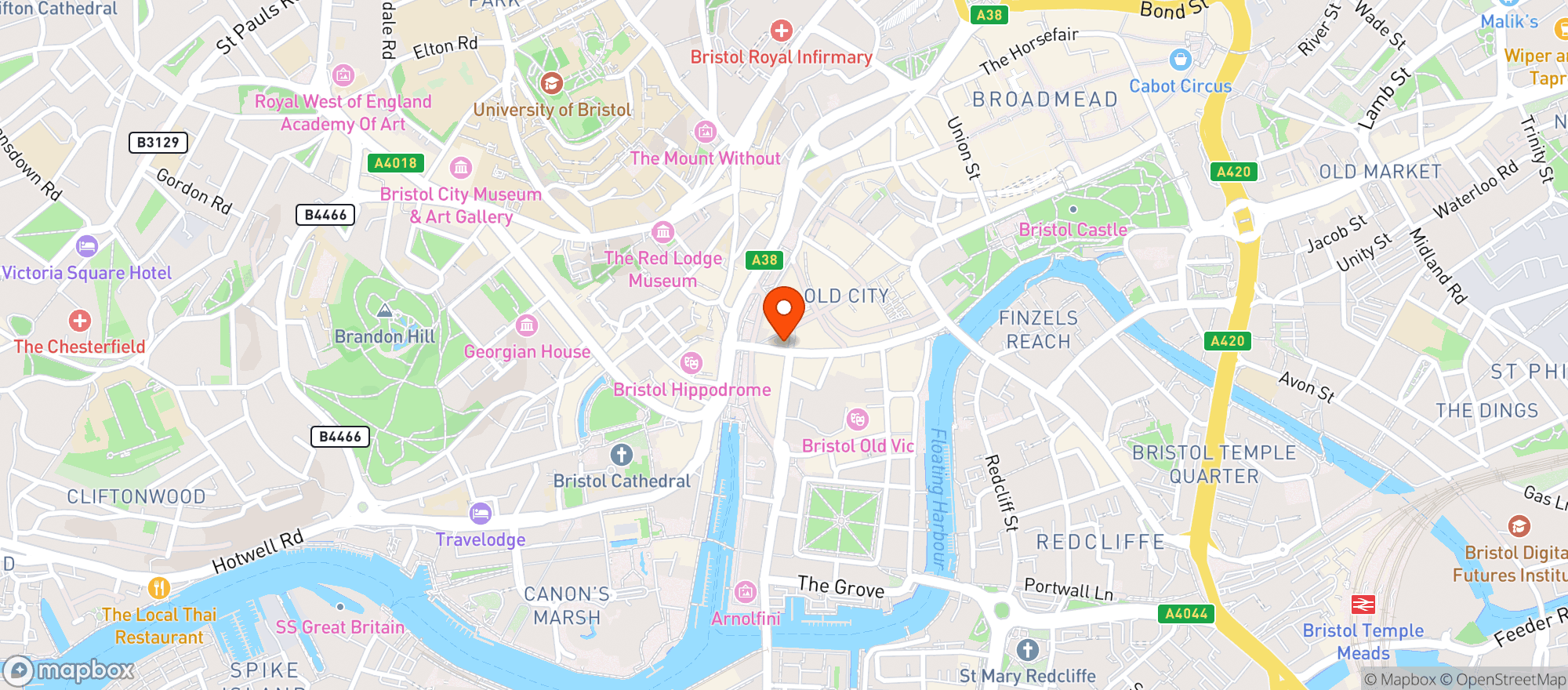 Map showing O'neill's Bristol