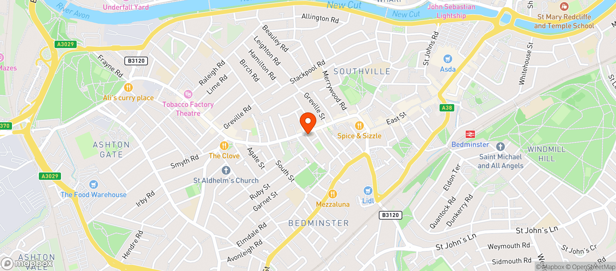 Map showing COR Restaurant