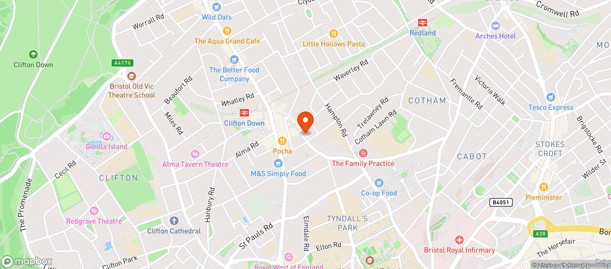 Map showing Corks of Cotham