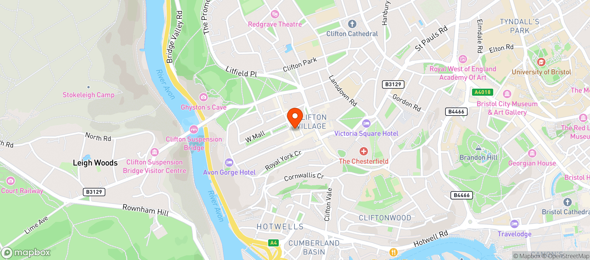 Map showing The Mall Deli