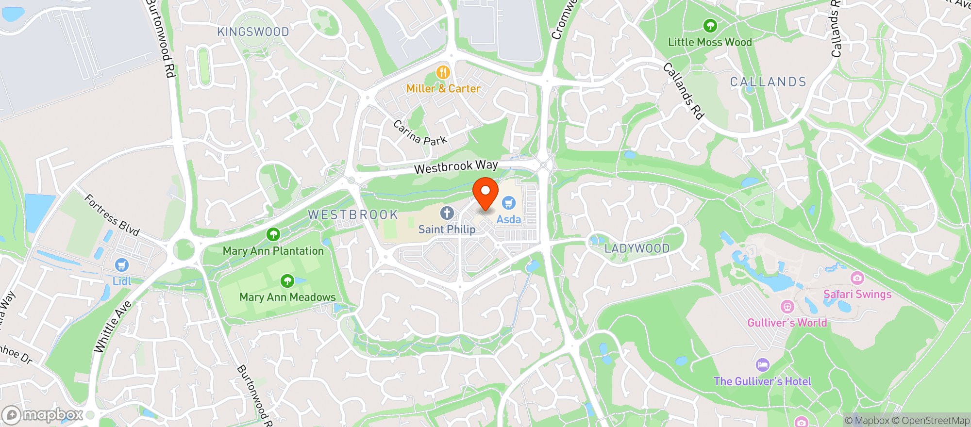 Map showing M&s