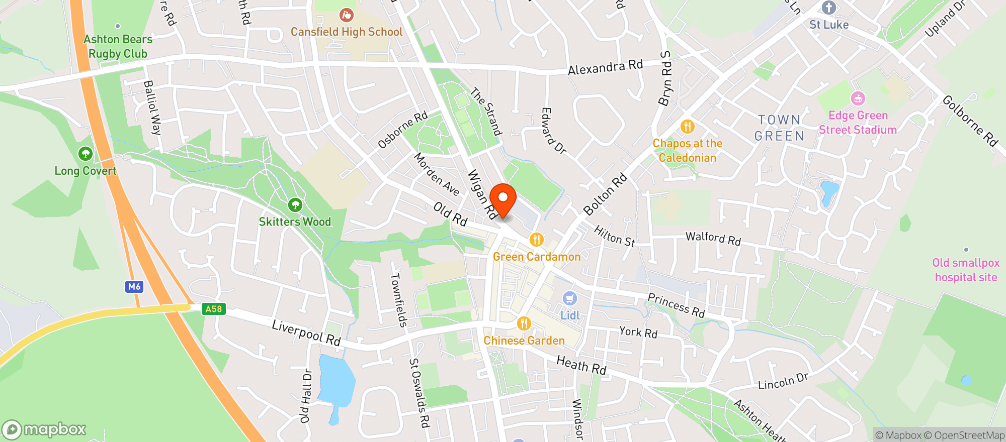 Map showing The Old Band House