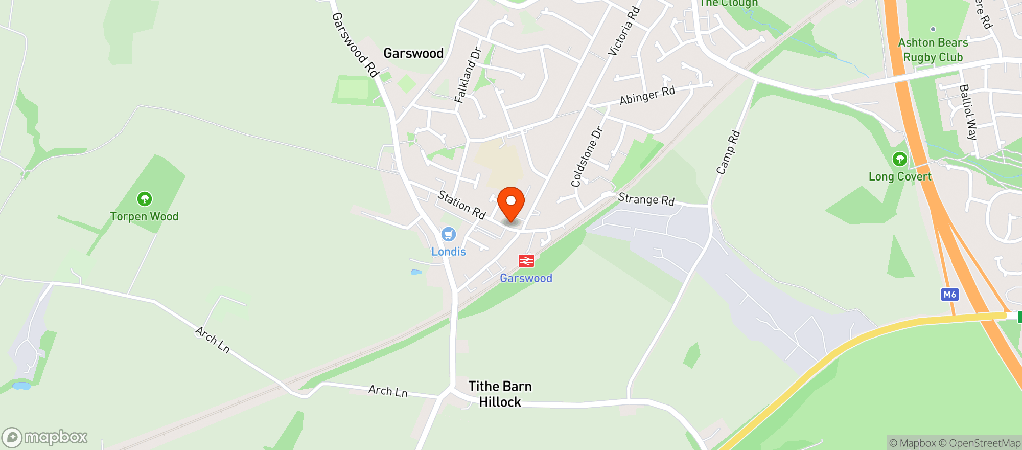 Map showing The Railway Pub