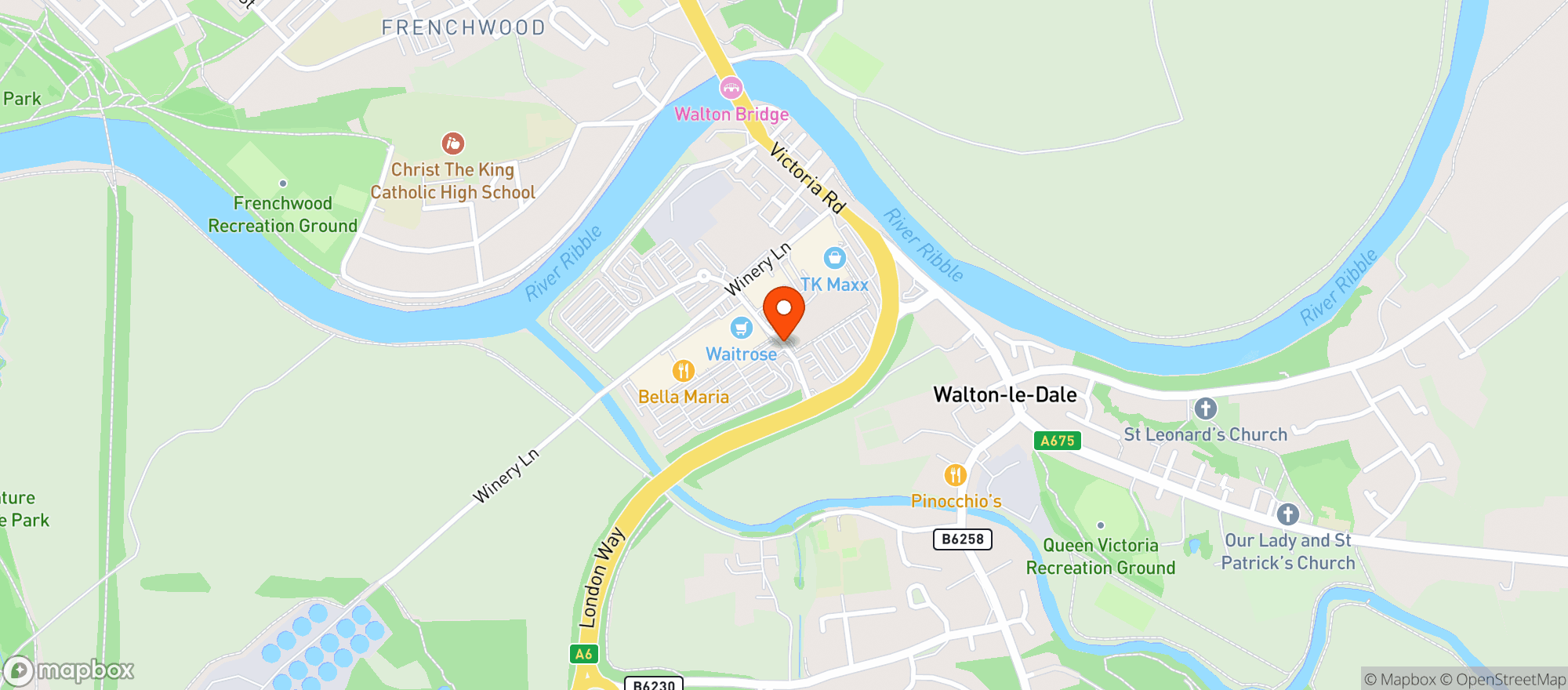 Map showing Waitrose & Partners