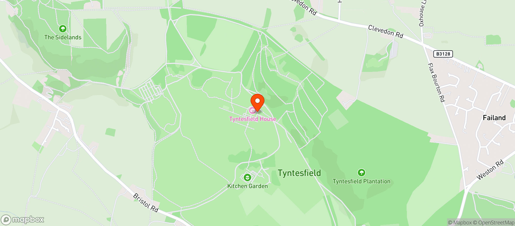 Map showing Tyntesfield Home Farm, National Trust Gift Shop