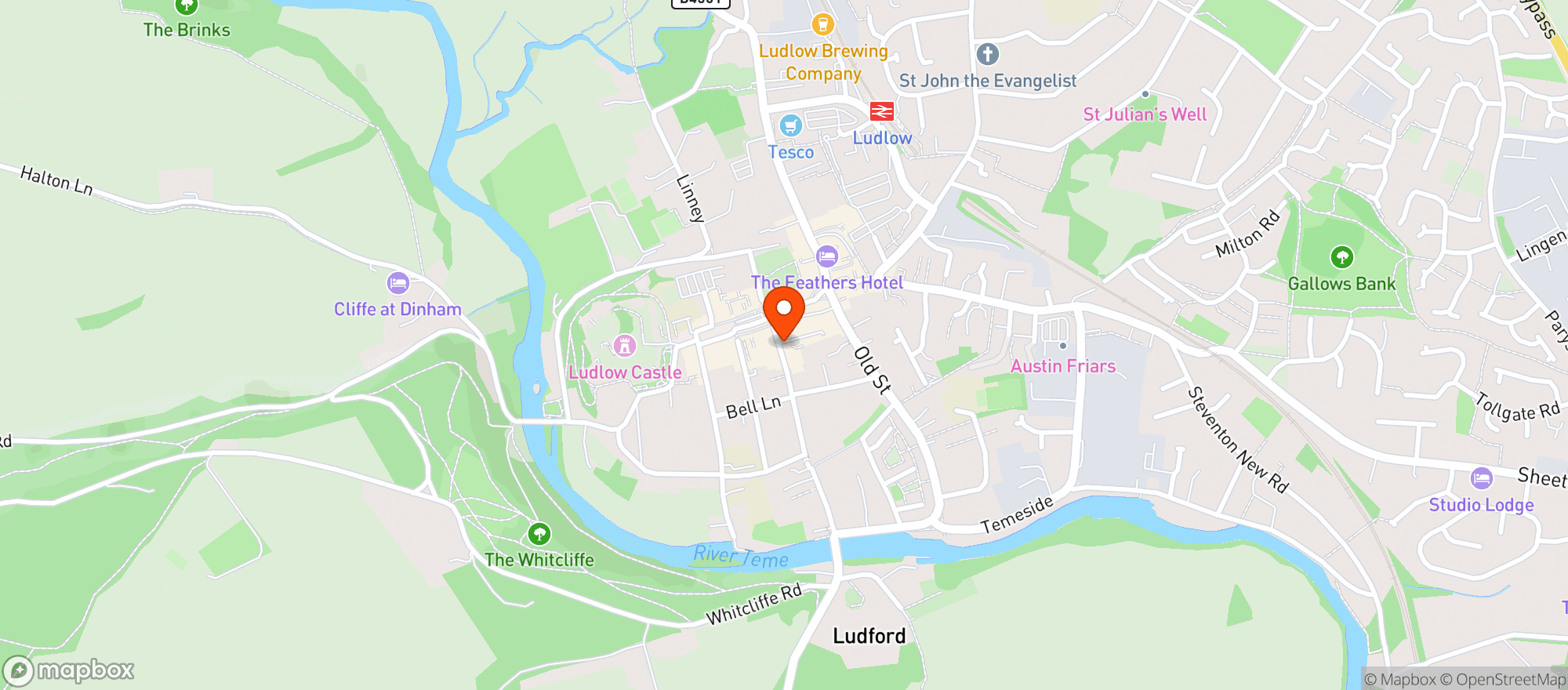 Map showing The Angel Wine Bar