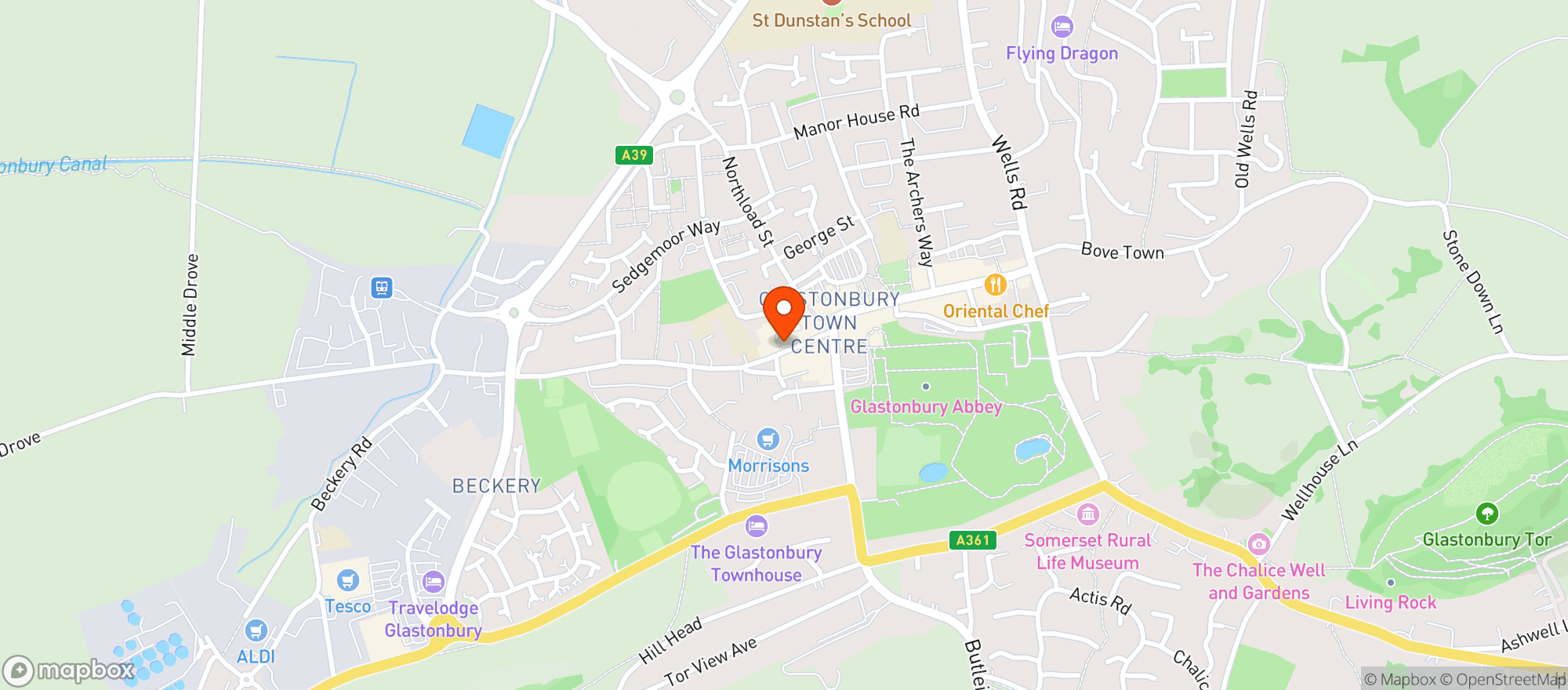 Map showing Fara Glastonbury