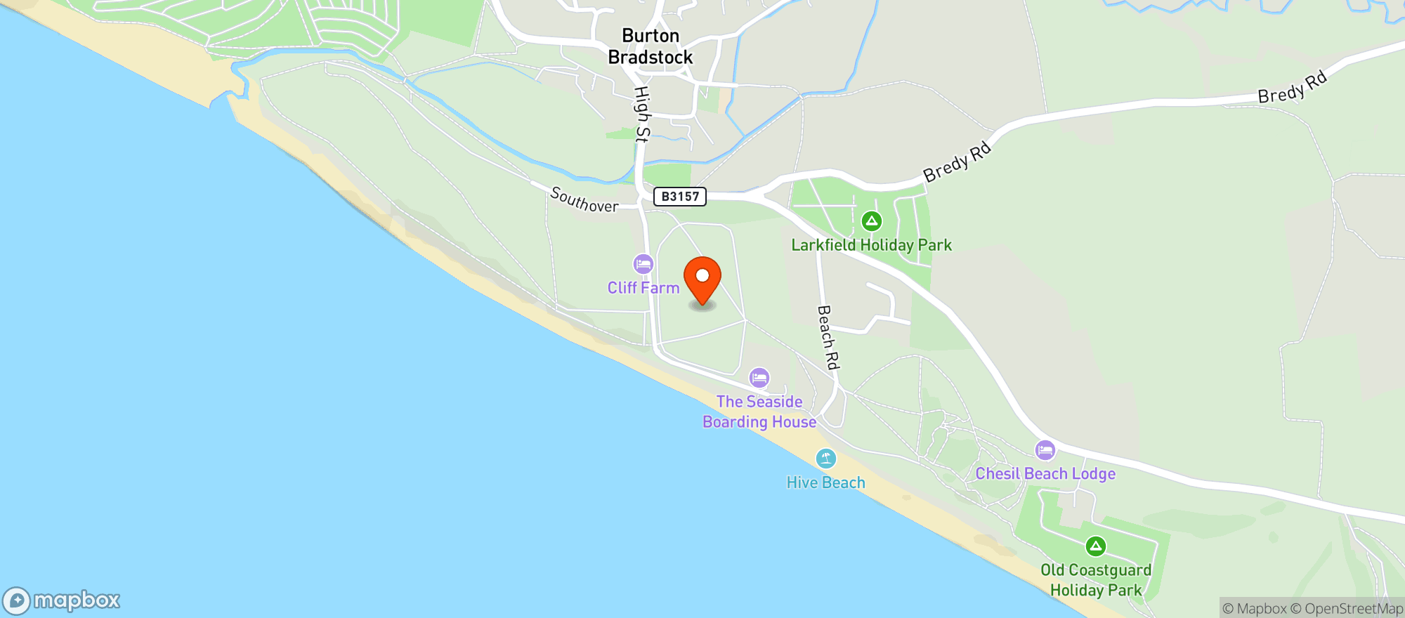 Map showing The Seaside Boarding House