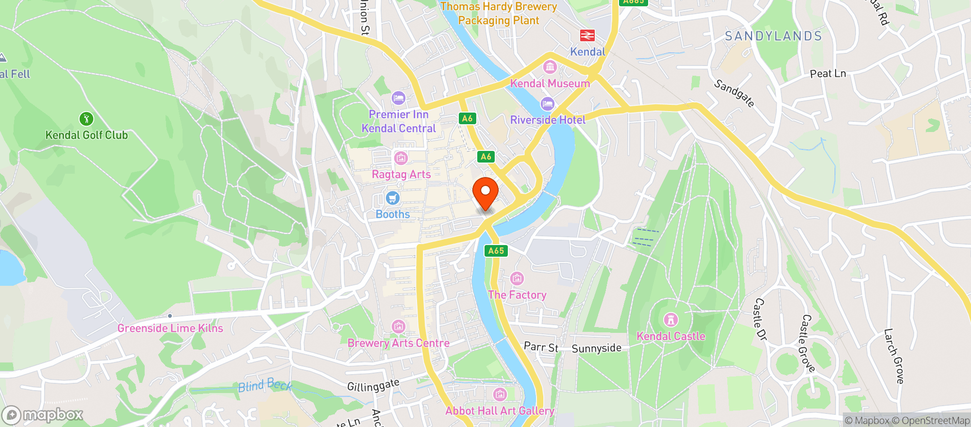 Map showing Handsome Snuff Bar