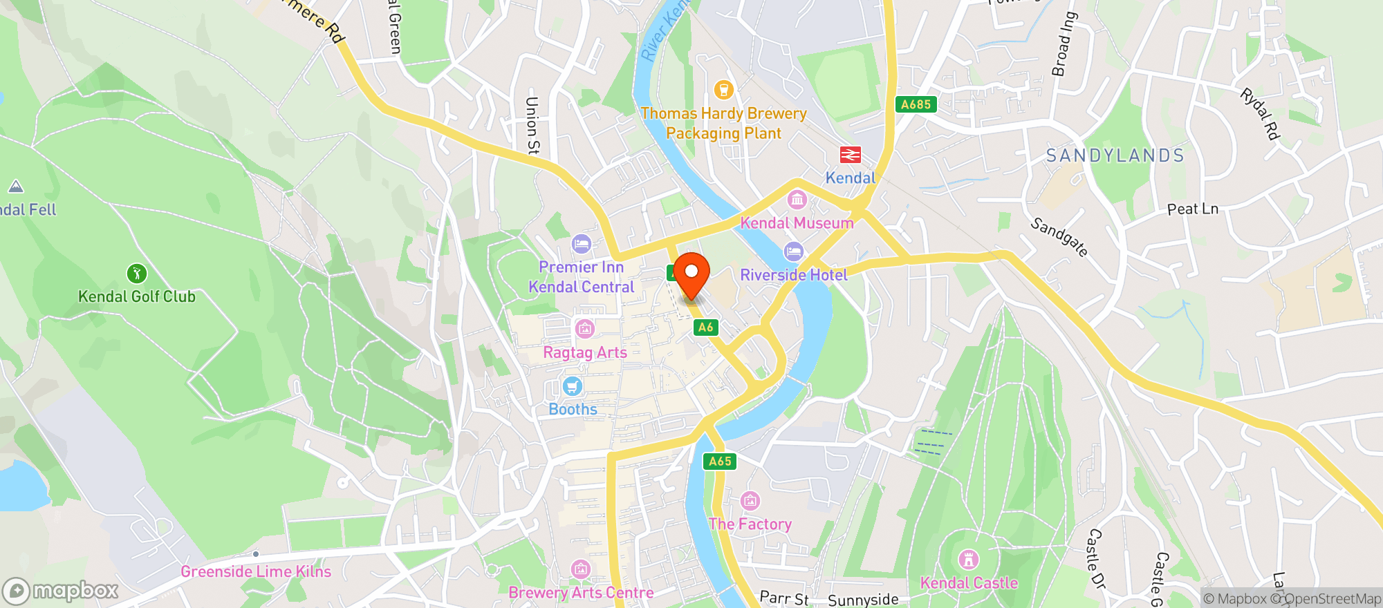 Map showing Majestic Kendal