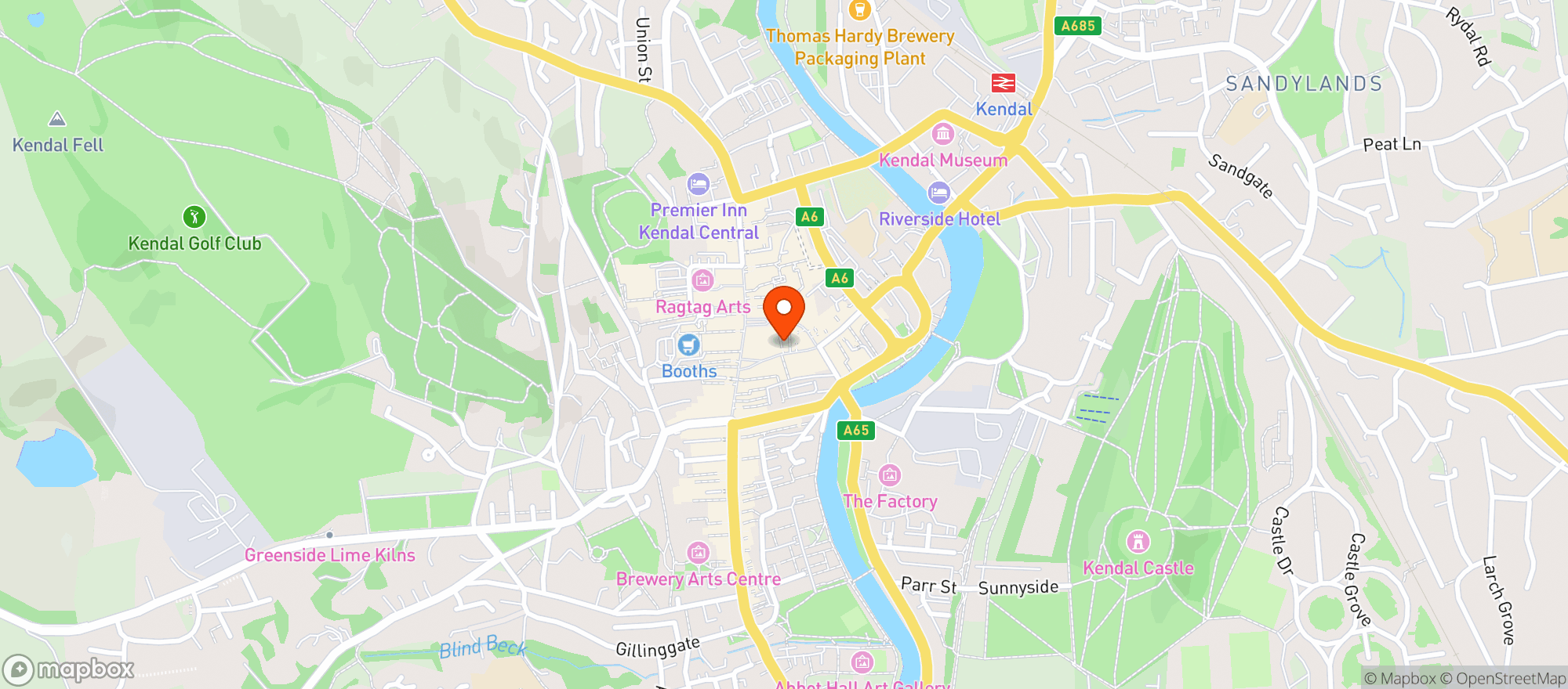 Map showing Indie Craft Beer Kendal